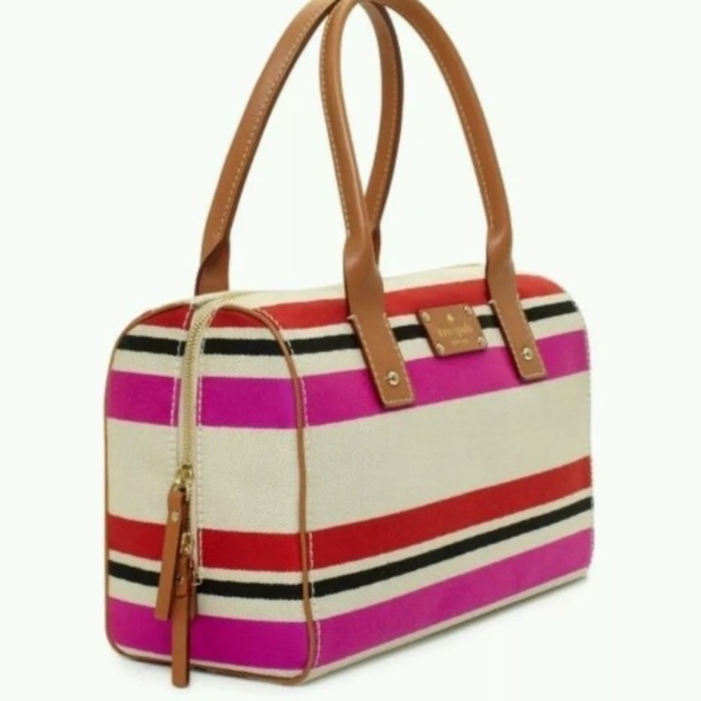 KATE SPADE Oak Island Stripe Kaleigh Satchel Purse